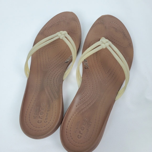 CROCS Lightweight Comfortable Thong Sandals Sz 7 - Picture 6 of 10